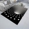 3D Vortex Optical Illusion Rug Vision Vertigo Area Rug Realistic Vortex Black And White Doormat Non-Slip Floor Mat for Living Room Bedroom Entrance