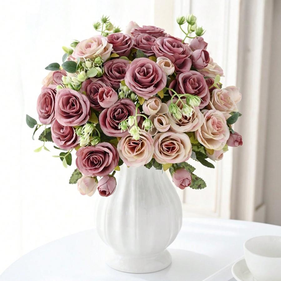 Artificial Flower Wedding Party Home Bedroom Table Decoration Bridal Bouquet Outdoor Courtyard Silk Peony Hydrangeas Arrangement