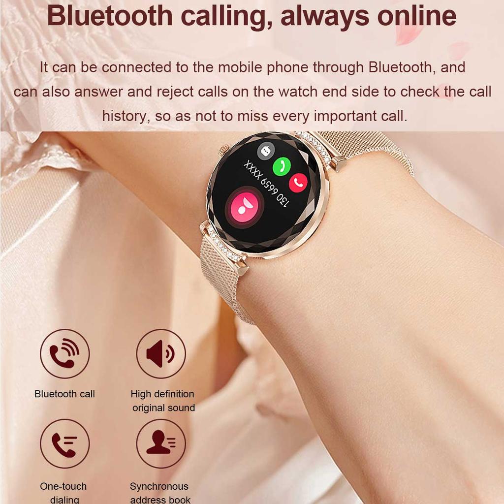 LUCKY START Fashion Smart Watch Women Bracelet Heart Rate Monitor Custom Dial Sports Fitness Watch Ladies Waterproof Smartwatch Android
