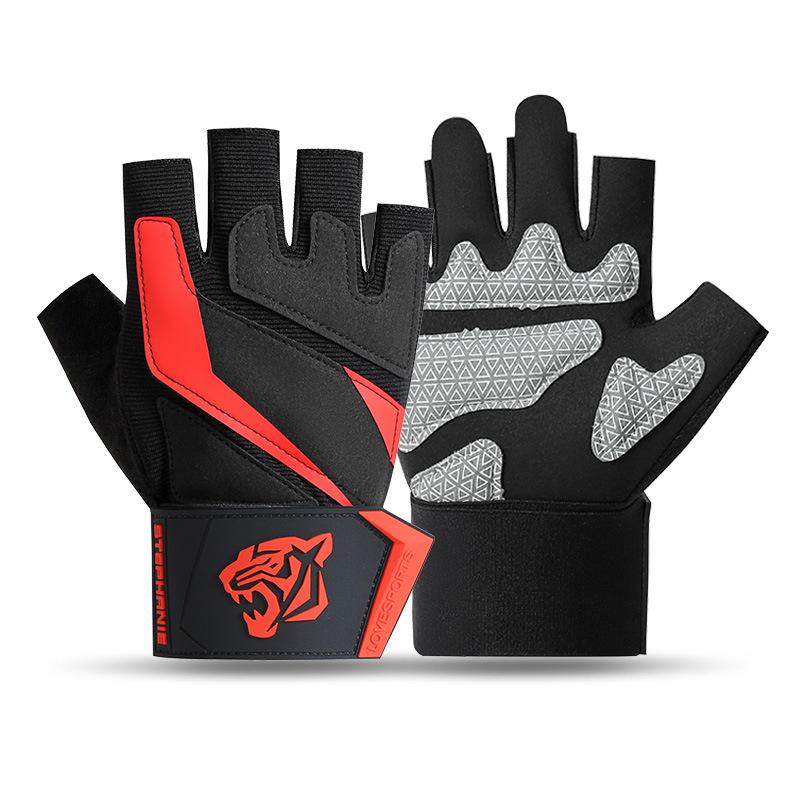 Fitness half-finger gloves outdoor riding breathable mountaineering non-slip and wear-resistant fitness shock-absorbing sports gloves