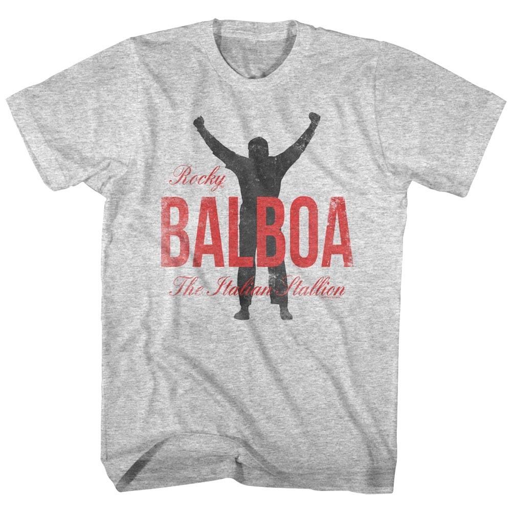 Rocky Balboa Statue Pose Arms Raised Silhouette Men T Shirt Boxing Champion XL