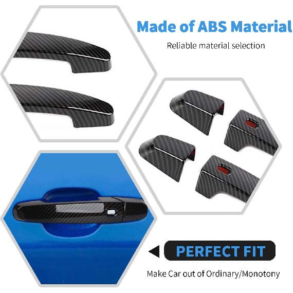 RT-TCZ Carbon Fiber Door Handle Trim Cover Decoration Exterior Accessories for Chevrolet Camaro 2016-2023