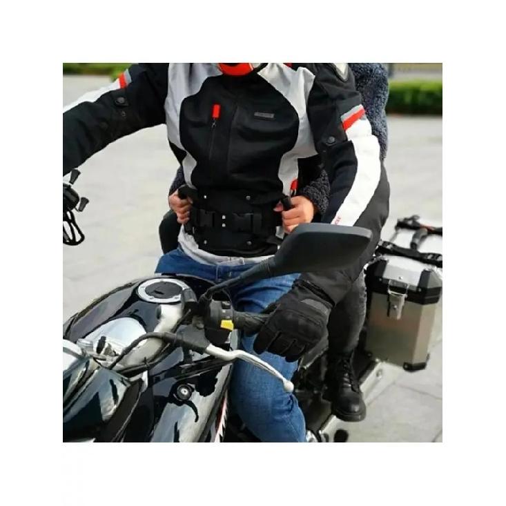 31BC Motorcycle Passenger Safety Belt Rear Passenger Grip Grab Handle Adjustable Non-Slip Strap Universal Motorcycles