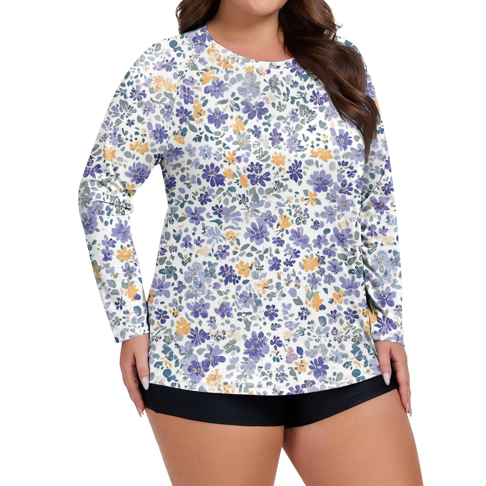 

Женский купальник с длинным рукавом большого размера с принтом, солнцезащитная куртка, быстросохнущий топ для хайкинга XXL