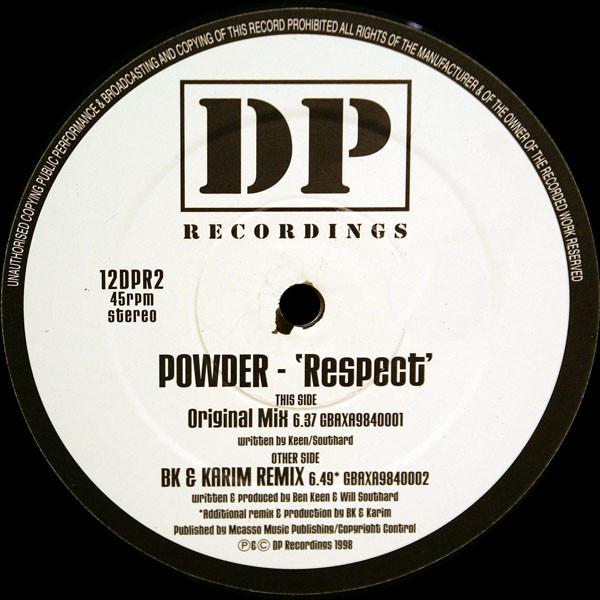 

12inch Record POWDER - Respect 12DPR2 DP Recordings 1998 UK Dance & Electronica Used
