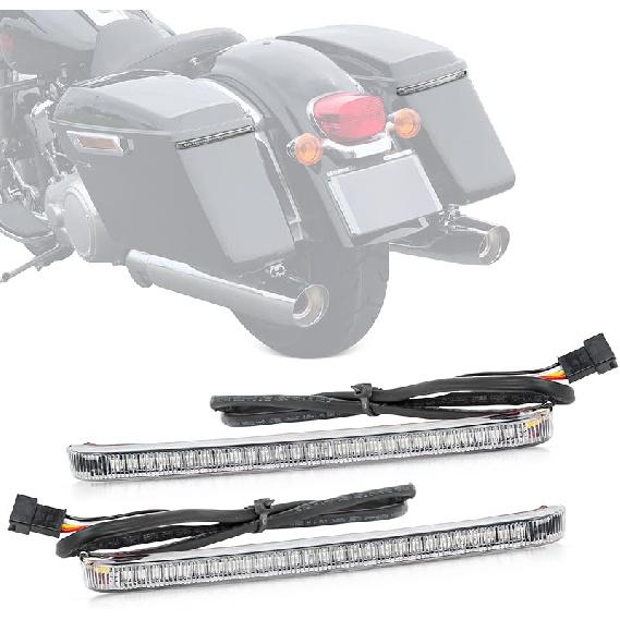 

PSLER Мотоциклетная кофр-сумка Задний фонарь Светодиодный Ходовой Стоп-сигнал Последовательный Указатель поворота Лампа для Туринга Street Glide Road Glide Electra Glide Road King FLHR чистый