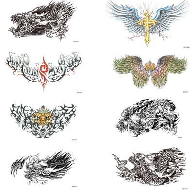 Tatuaggio Temporaneo Impermeabile Grande Petto Vita Spalla Schiena Adesivo Croce Piume Ali Spine Finto Tatuaggio Underboob Body Art