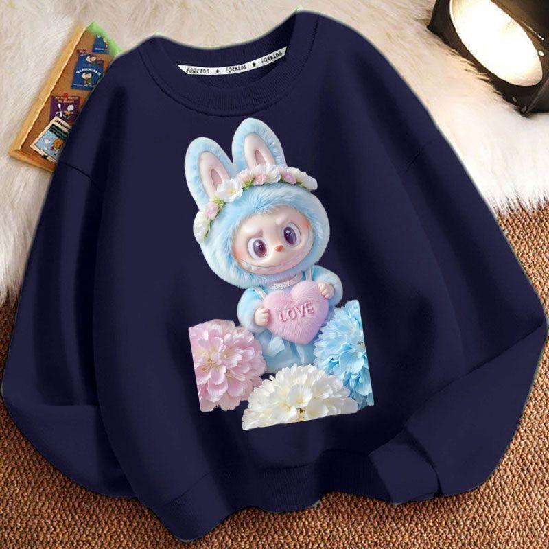 Children's Fashion Round-neck Hoodies, Long-sleeved Loose Hoodies for Boys and Girls In Spring and Autumn
