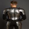 Medieval Knight Steel Men's Battle Silver Muscle Cuirass with Pauldrons, Muscle Breastplate Armor Cosplay Roleplay Costume Gift