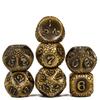 Cusdie Metal Solid DND Dices Pebbles Texture 7Pcs D4-D20 Polyhedral Dice Set for Role Playing Game Pathfinder Board Games TRPG