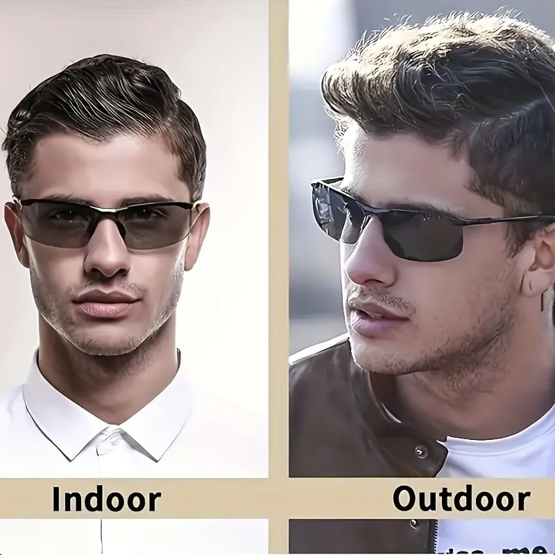 3pcs Set of Men's Day and Night Vision Driving Glasses - Anti Glare Half Frame Design Comfortable PC Material