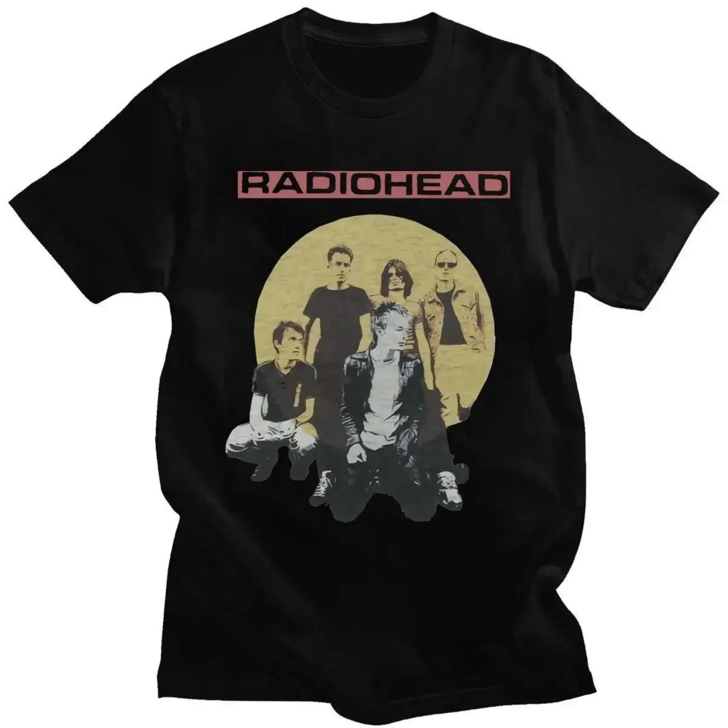 

Футболка с графическим принтом Radiohead Хип-Хоп Рок-группа Футболка Модная Повседневная С круглым вырезом Короткий рукав Большой размер Футболка Женская 70265 S чёрный