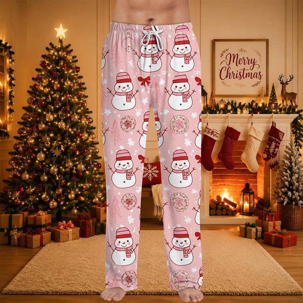 Men's Christmas Printed Pajama Pants for Casual Sleep