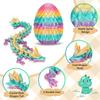 12 Pcs 3D Printed Dragon Easter Basket Stuffers Essentials,Mini Dinosaur Easter Egg Fillers Set Articulated Crystal Dragon Fidget Toys for Kids Christ