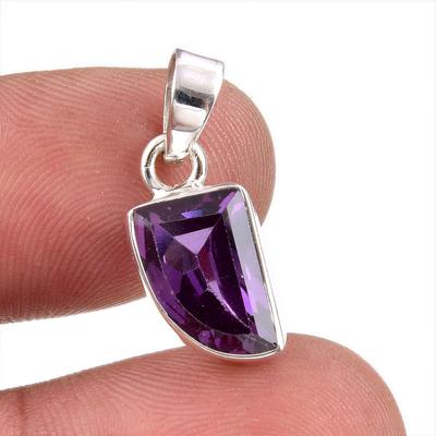 Natural Alexandrite Gemstone Handmade 925 Solid Sterling Silver Pendant 1" s8P73