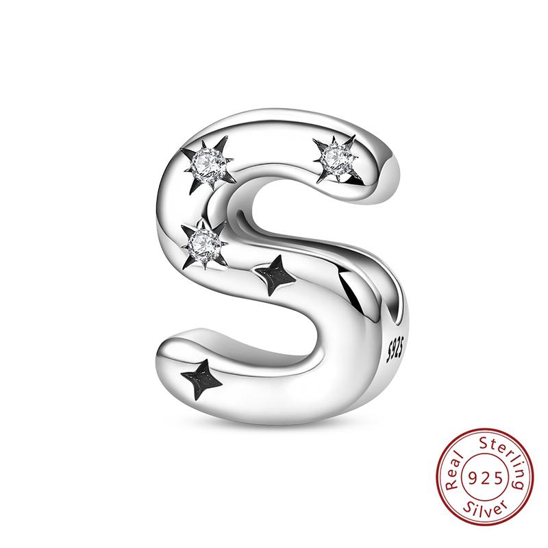 Classic Copper 26 Letters A-Z Alphabet Charms Stars Letter Beads Fit Bracelet Diy Charm For Woman Jewelry Making