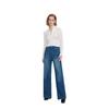 New retro versatile loose pear-shaped exclusive Lyocell four-sided elastic high-waisted wide-leg jeans for women