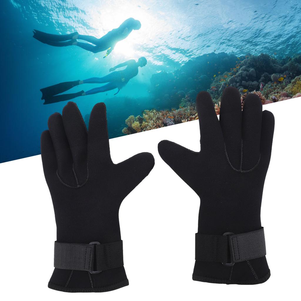 2 Pcs Diving Gloves 5MM Comfortable Non Slip Thickened Warm Wear Resistant Handguard Diving Gloves