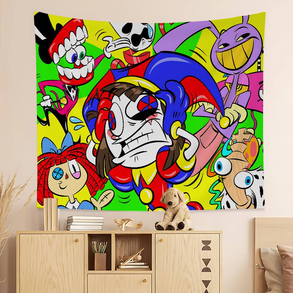 LE CIRCLE NUMÉRIQUE INCROYABLE Dessin Animé Tapisserie Colorée Accrochage Mural Hippie Fleur Tapis Muraux Décor de Dortoir Art Mural Décor