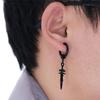 Cross Black Silver Stainless Steel Ear Cuff Clip On Earrings Men Ear Clips Korean Stud Earrings