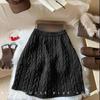 Elegant Retro A-line Cable Knit Skirt with Floral Design - Autumn/Winter 2025 Collection for Women