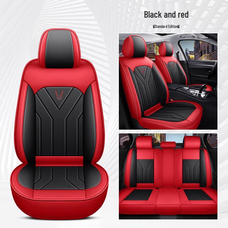 Universal Nappa Leather Car Seat Cushion and Cover - All-Season Full Surround Design