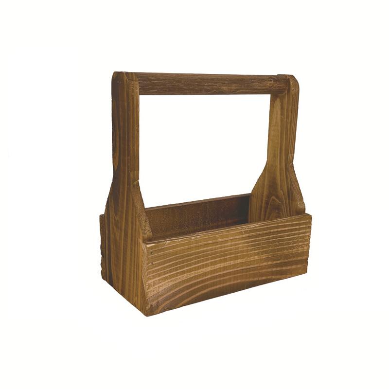 

1 шт. Кашпо для двора, цветочный горшок, уличный с ручками, комнатный деревянный контейнер для посадки, балкон коричневый