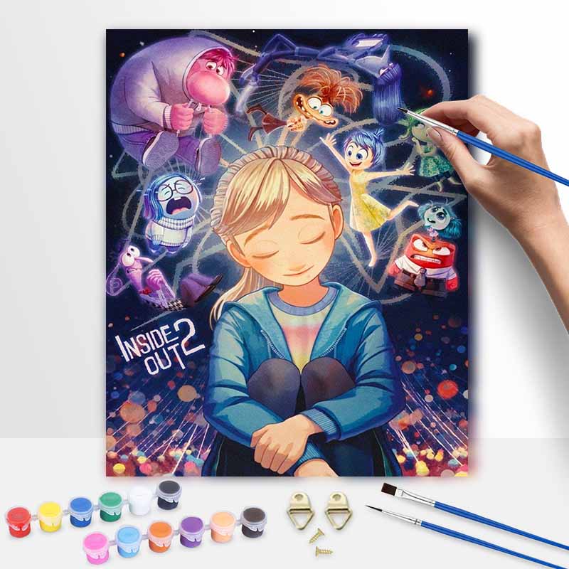 Disney oil painting Inside Out 2 handmade diy art painting home decoration 30x40cm