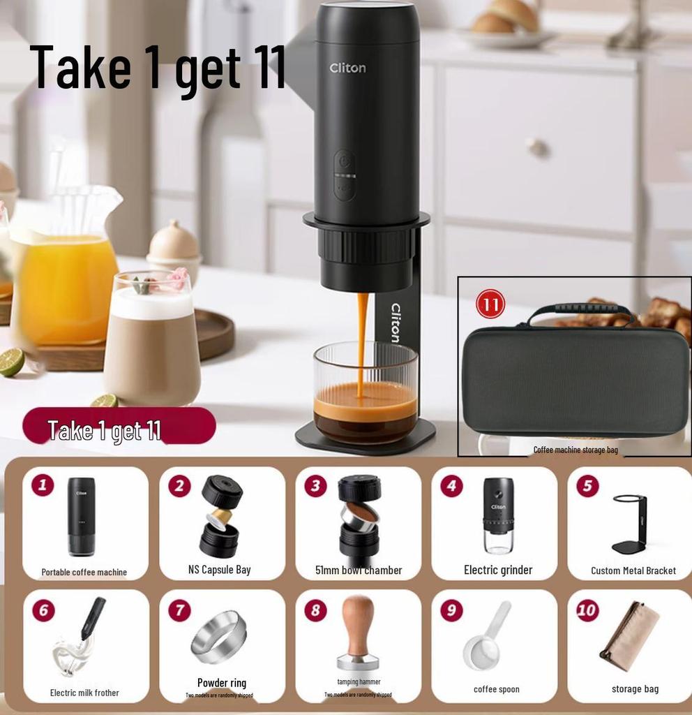 Cliton Portable Italian Espresso Capsule Machine - Semi-Automatic Moka Pot