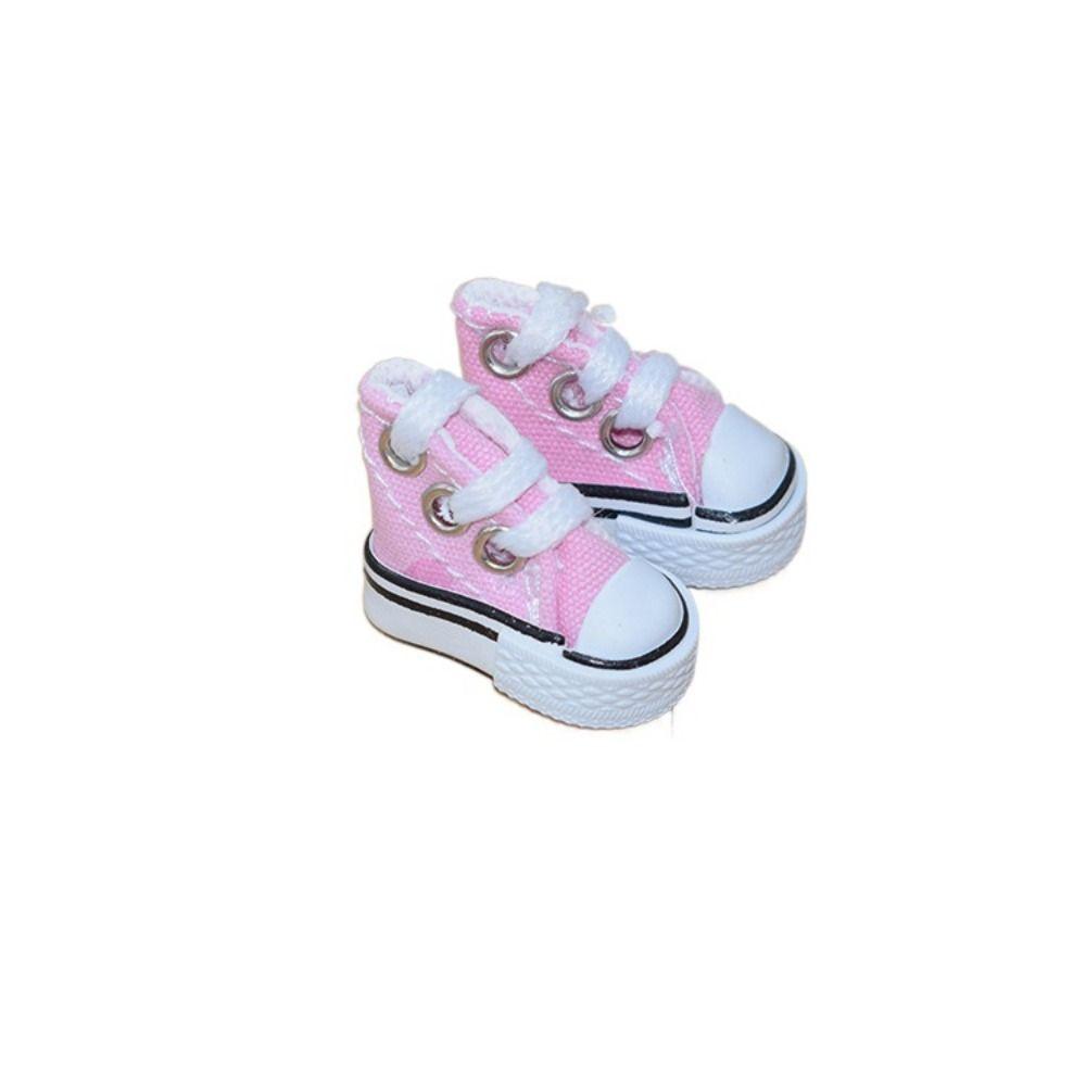 Fashion Cute 3.5CM Doll Shoes Mini Solid Colored 1/8 Bjd Canvas Shoes Doll Dress Up Accessories