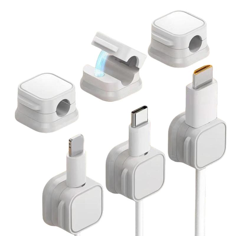 Magnetic Mouse Wire Organizers Desktop Cable Clip Protectors Cord Winder Self-Adhesive USB Charging Line Holder