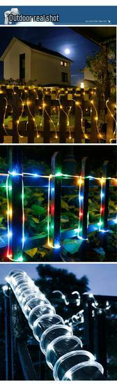 Solar-Powered Copper Wire LED String Lights with Decorative Tube Design