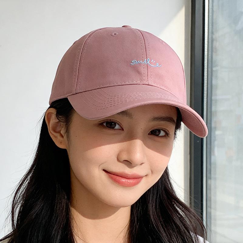 Spring and summer fashion letter embroidery baseball cap simple purple Korean version ins cap tide