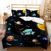 Planet Star Astronaut Cat Cat 3D Digital Printing Kit Three-Piece Quilt Cover