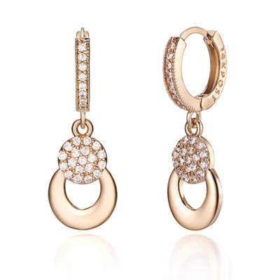 ELLE Jewelry 14K Round Drop One-Touch Earrings (Gold Pin) ELGPEE191