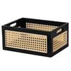Úložný box z masivního dřeva Retro Stolní Imitace Ratanový koš Kniha Svačiny Drobnosti Kosmetika Organizér Boxy Domácí Dekorace Koš