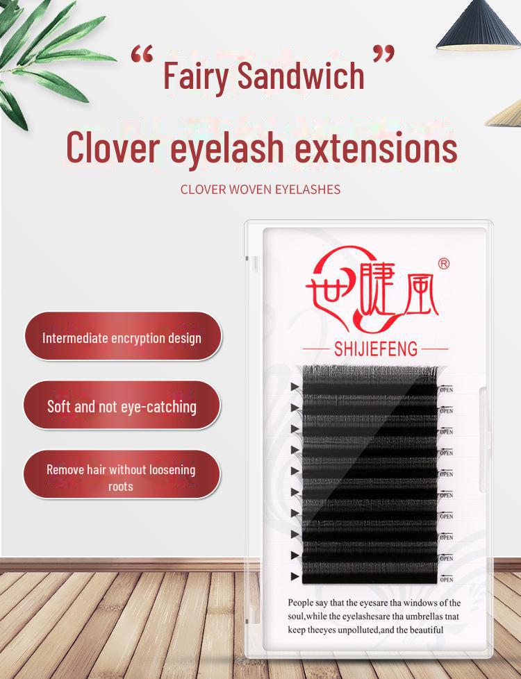 Grafted Sandwich Clover Fairy Barbie Thick Natural Soft False Eyelashes