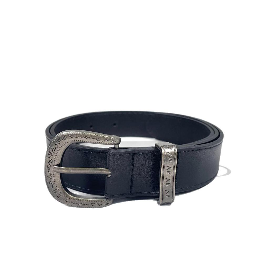 Vintage-Inspired Carved Buckle Belt for Women - Stylish and Versatile.