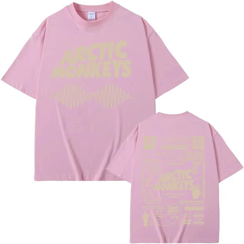 T-shirt Oversize con Testi e Forma d'onda degli Arctic Monkeys, Maglietta Streetwear Unisex Band Indie Rock, Top Casual a Manica Corta 100% Cotone