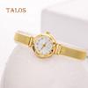 Metal Style Fashion Bracelet Womens Crystal Stone Inlaid Slim Quartz Wrist Watch Trinket