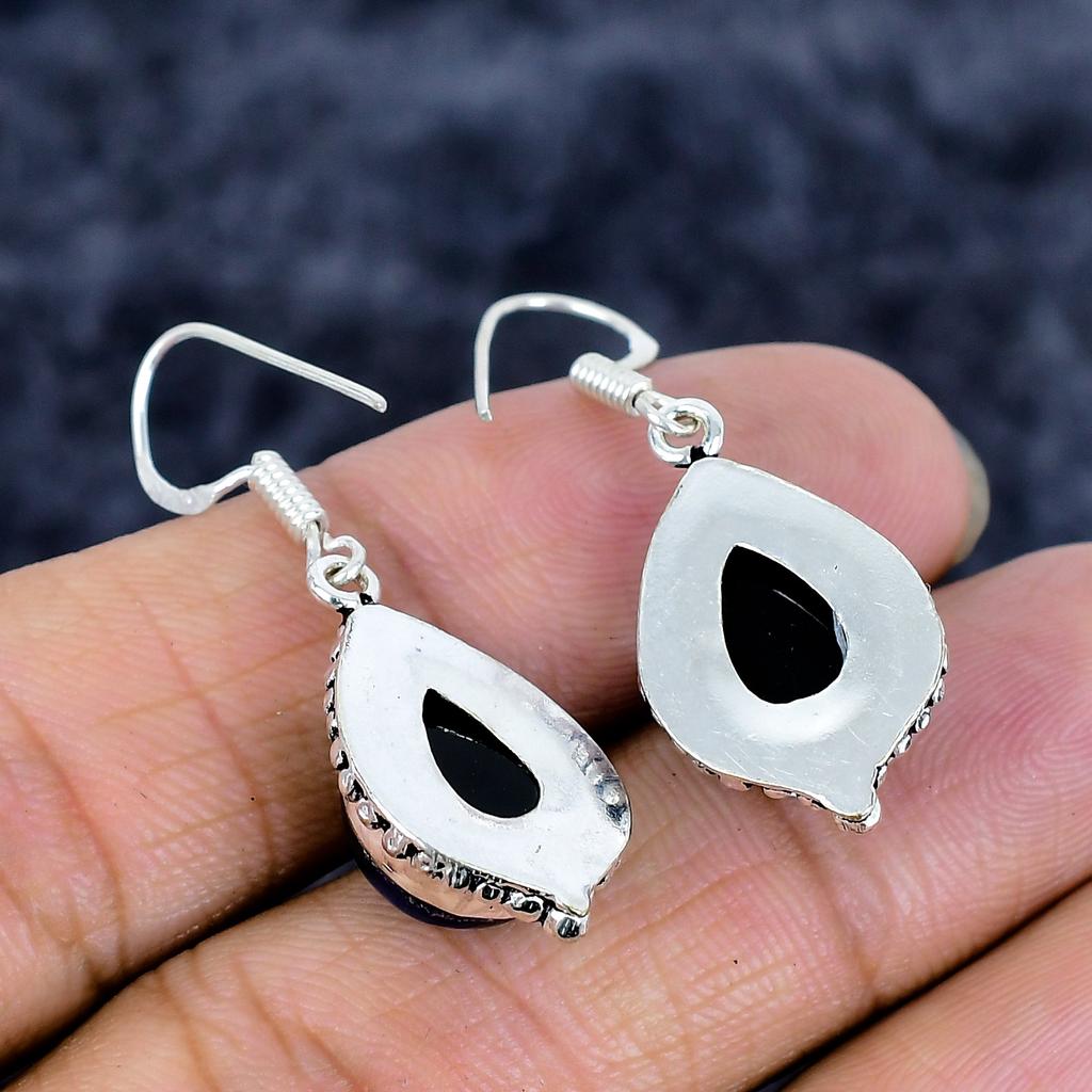 Green Triplet Opal Gemstone 925 Sterling Silver Jewelry Earring 1.58" M-3361