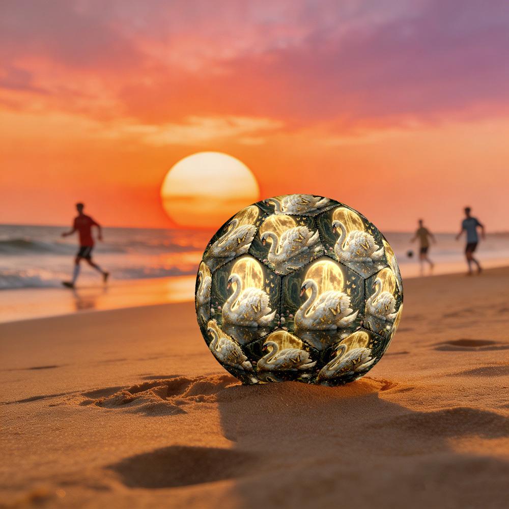 1pc Swan Moonlit Pond Theme Soccer Ball Football, Size 5, Lightweight PVC, Outdoor Training Soccer Ball,Sports Gift t61438