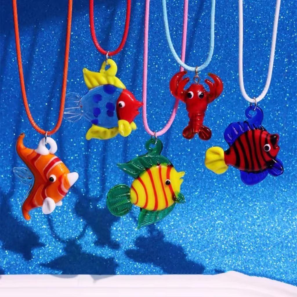 Ocean Series Pendant Necklace Adjustable Chain Necklace Fish Pendant Necklace Rope Necklace Charm Necklace for Women