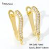 18K Gold Plated Zircon Shvenzy Earrings Making Supplies,Brass DIY Creative Basic Earwire Stitches Earring Hooks Accessories