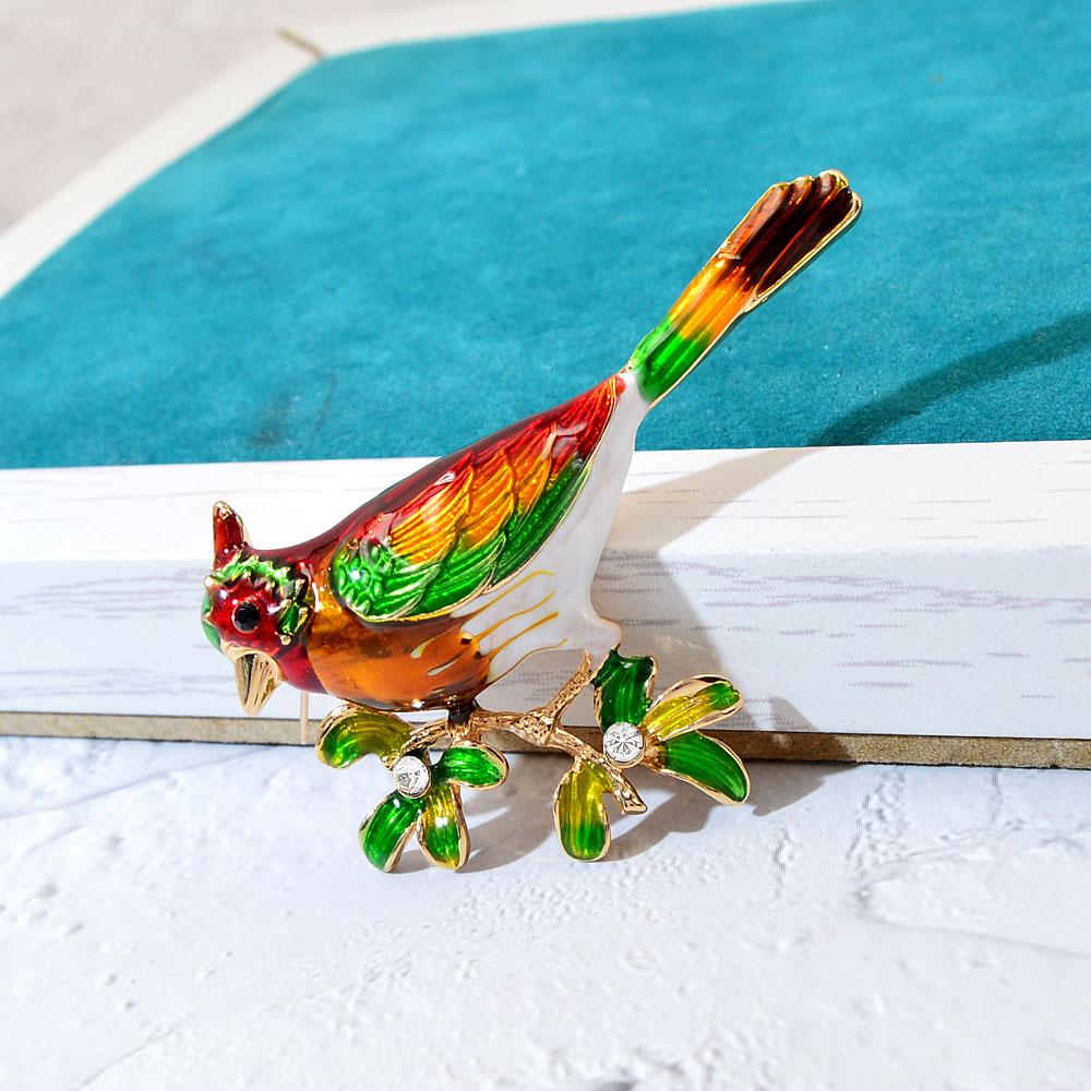 New Fashion Colorful Enamel Bird Brooch Pins Cute Animal Unisex Women And Men Jewelry Gifts Accessories