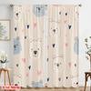 2pcs,2D Plane Printing Popular Curtain Panels Smiling Bears and Hearts Polyester (without Rod) Art Deco Festive Perfect for