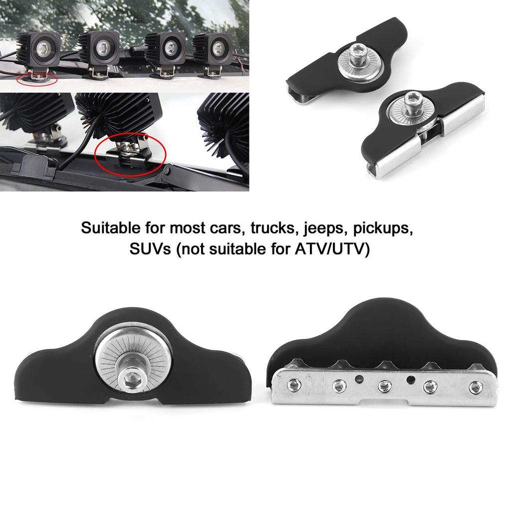 KIMISS Universal Hood LED Work Light, Adjustable Work Light Hood Mounting Bracket 304 Stainless Steel Car Truck Pickup SUV