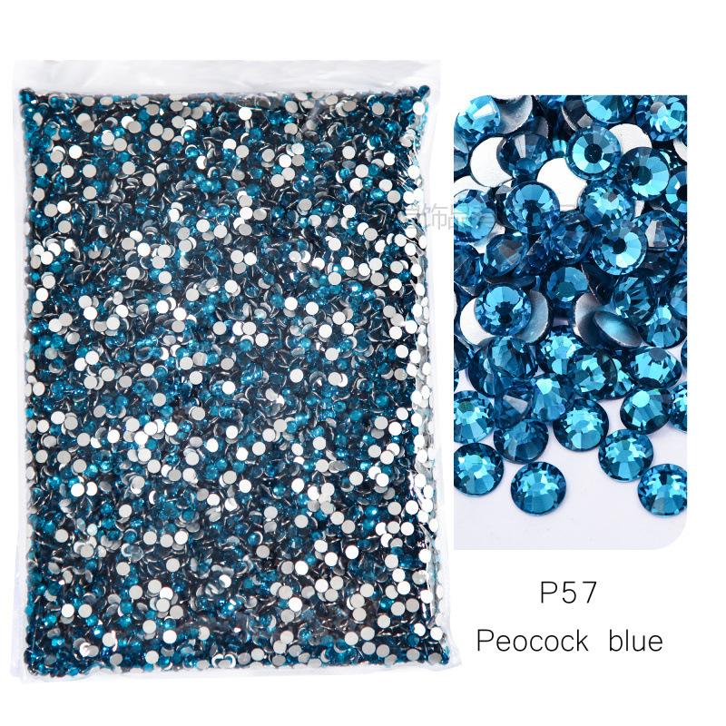 P1-70 Ordinary Color Large Packaging Glass Flat Bottom Diamond Rhinestone Nail Diamond Diy Crystal Mobile Phone Case Beauty Jewelry Accessories