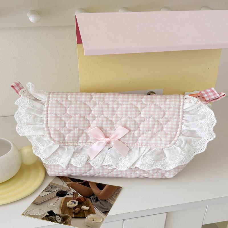 Cute Lace Crossbody Bag Sweet Heart Outdoor Storage Bag Fresh Able Lining Internal Compartment