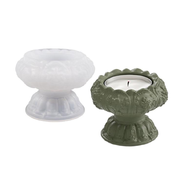 Candle Holder Silicone Molds Resin Lotuses Flower Candlestick Epoxy Casting Molds